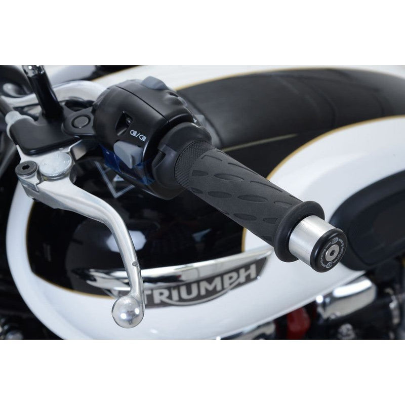 Load image into Gallery viewer, R&amp;G Racing Black Bar End Sliders For 2017-2020 Triumph Bonneville Bobber
