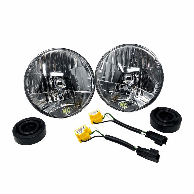 Load image into Gallery viewer, KC HiLiTES 7" H4 DOT Halogen Headlights - Driving Beam - Pair - 07-18 Jeep JK
