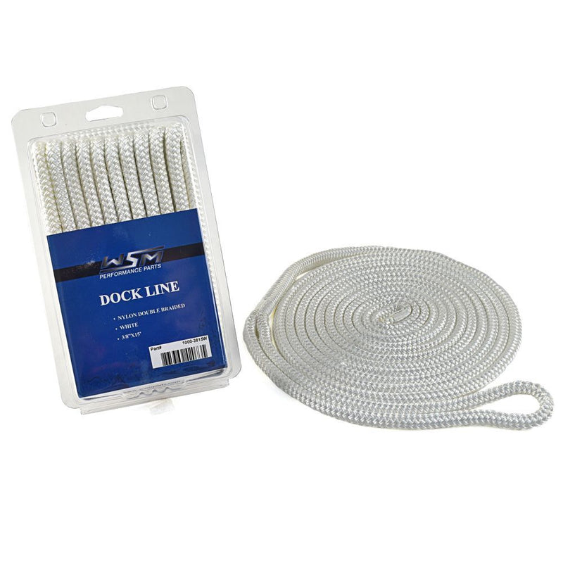 Load image into Gallery viewer, WSM 3/8'' x 15' Nylon White Dock Line 1000-3815W
