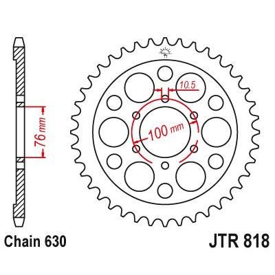 JT Sprockets Rear Steel Sprocket 42 Tooth 42T 630 Chain For Suzuki GS1100E 1980-1986 JTR818.42