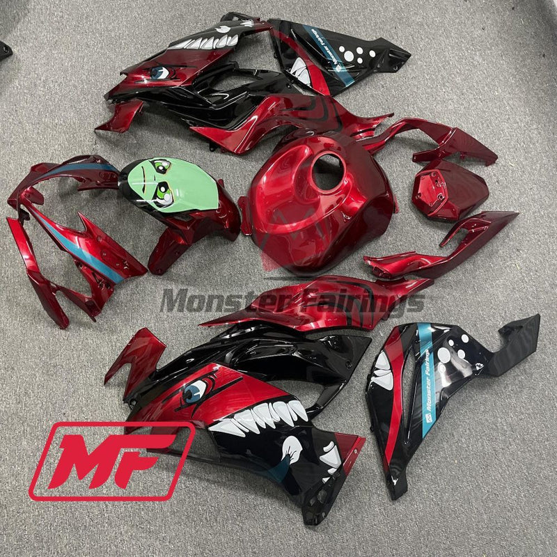Load image into Gallery viewer, Monster Fairings Full Kit Kawasaki ZX-6R 19-23 Red Shark + Windshield + Gas Tank Cover
