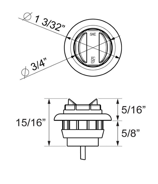 Uni-Lite Sealed LED Marker/Clearance Light - Amber