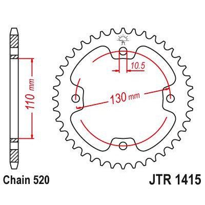 Load image into Gallery viewer, JT Sprockets Rear Steel Sprocket 38 Tooth 38T 520 Chain JTR1415.38

