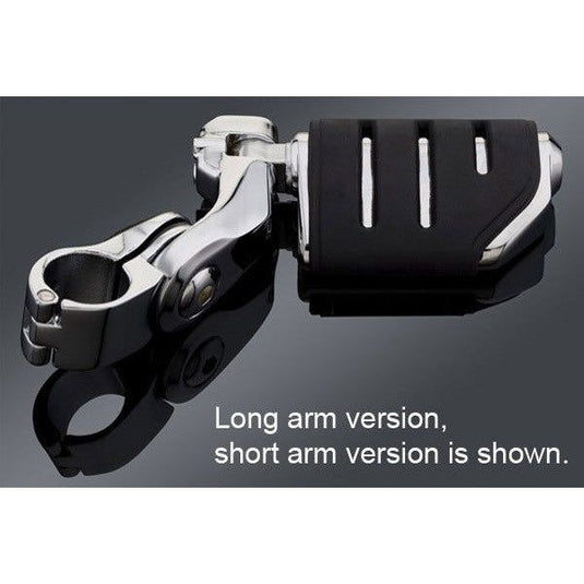 Kuryakyn Chrome 1.25 Engine Guard Long Arm Trident Dually ISO Highway Pegs Set