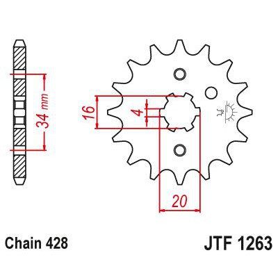 Load image into Gallery viewer, JT Sprockets Front Steel Countershaft Sprocket 12 Tooth 12T 428 Chain
