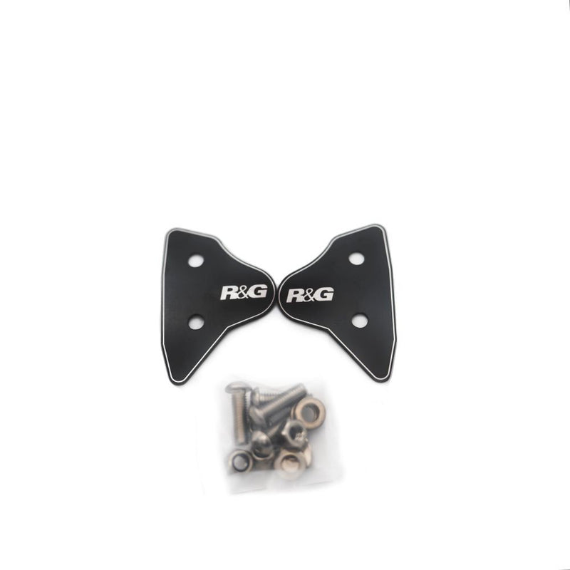 Load image into Gallery viewer, R&amp;G Racing Black Mirror Delete Blanking Plates For 2022-2024 Yamaha YZF R7
