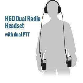 Rugged Radios H60 Dual Radio Behind the Head (BTH) Headset - Black H60-BLK