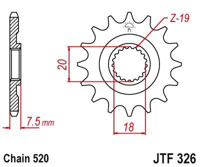 Load image into Gallery viewer, JT Sprockets Front Steel Countershaft Sprocket 13 Tooth 13T 520 Chain JTF326.13

