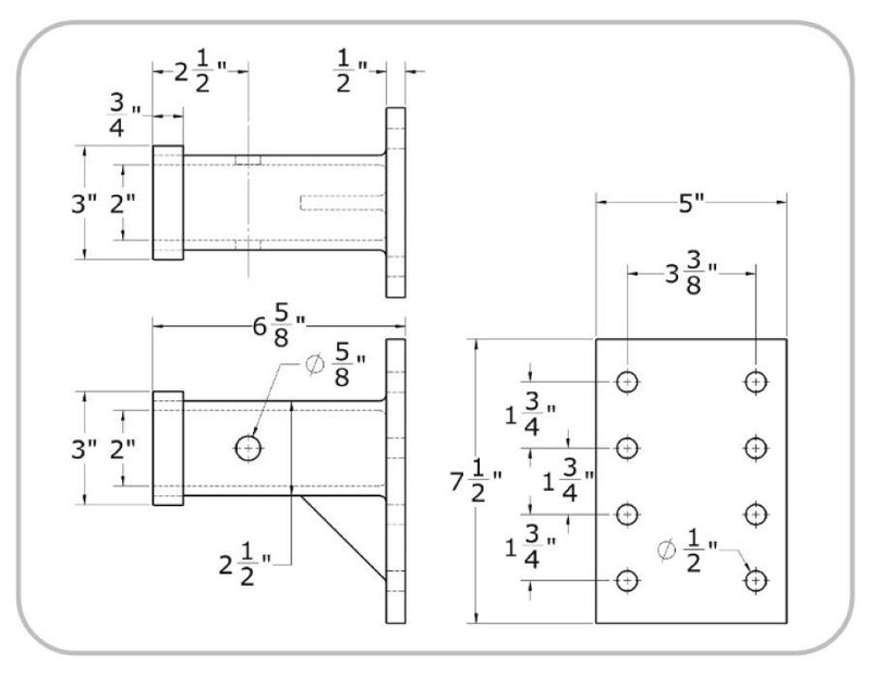 Load image into Gallery viewer, 2&quot; Receiver Tube on an 8 Hole Mounting Plate
