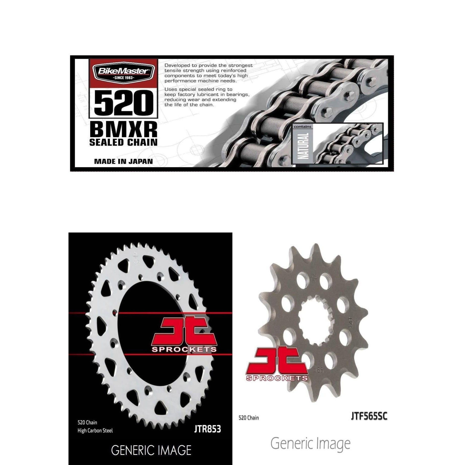 520 BMXR Sealed Chain, Front & Rear Sprocket Kit for YAMAHA YFM660RT Raptor 2005