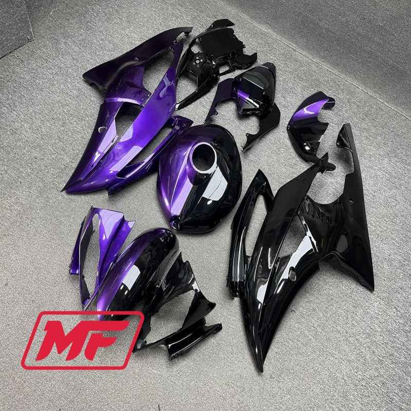 Load image into Gallery viewer, Monster Fairings Full Kit Yamaha YZF R6 08-16 Gloss Purple Black Split + Windshield + Gas Tank Cover
