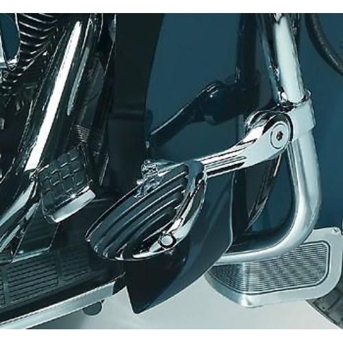 Load image into Gallery viewer, Kuryakyn Chrome 1.25 Engine Guard Long Arm Mini Floorboard Wings Harley Honda
