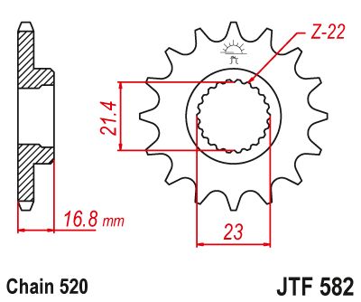 Load image into Gallery viewer, JT Sprockets Front Steel Countershaft Sprocket 16 Tooth 16T 520 Chain JTF582.16
