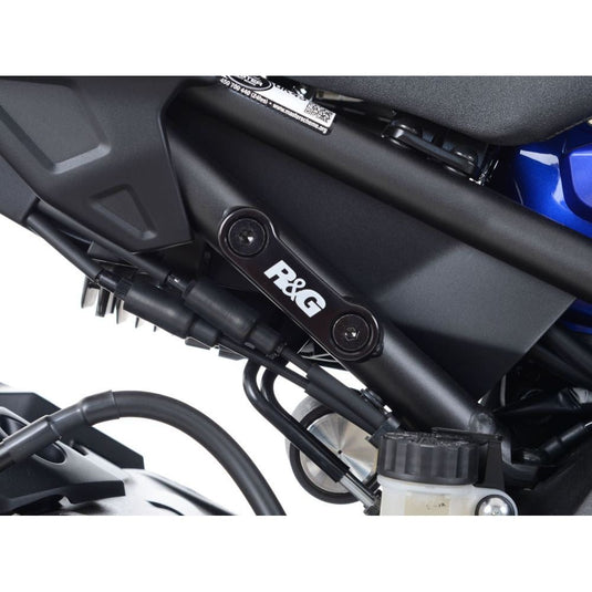 R&G Racing Black Rear Foot Rest Delete Blanking Plates For 2018-2024 Yamaha MT-10