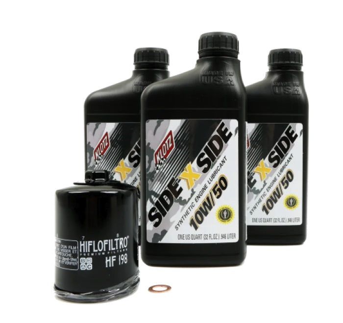 Load image into Gallery viewer, Klotz Synthetic 10W/50 Oil Change Kit with Hiflo Filter For Polaris RZR RS1

