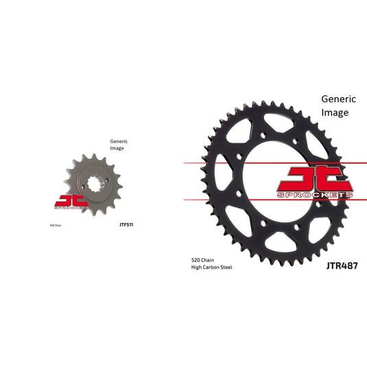 Front and Rear Steel Sprocket Kit for OffRoad KAWASAKI KLX650C 1993-1996