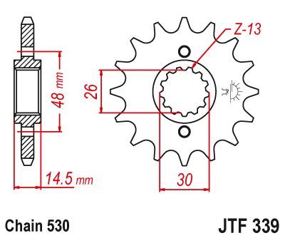 JT Sprockets Front Steel Countershaft Sprocket 18 Tooth 18T 530 Chain JTF339.18