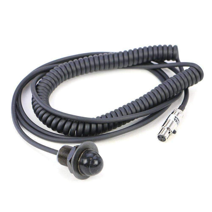 Rugged Radios Hole Mount Steering Wheel Push to Talk Cable (PTT) with Coil Cord for Intercoms PTT-HM-CCXL