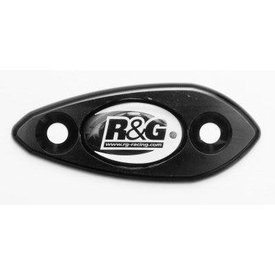 Load image into Gallery viewer, R&amp;G Racing Black Mirror Delete Blanking Plates For 2009-2012 Kawasaki Ninja ZX6R ZX600R
