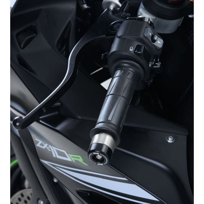 Load image into Gallery viewer, R&amp;G Racing Black Bar End Sliders For 2015-2019 Kawasaki Ninja ZX10R ZX1000
