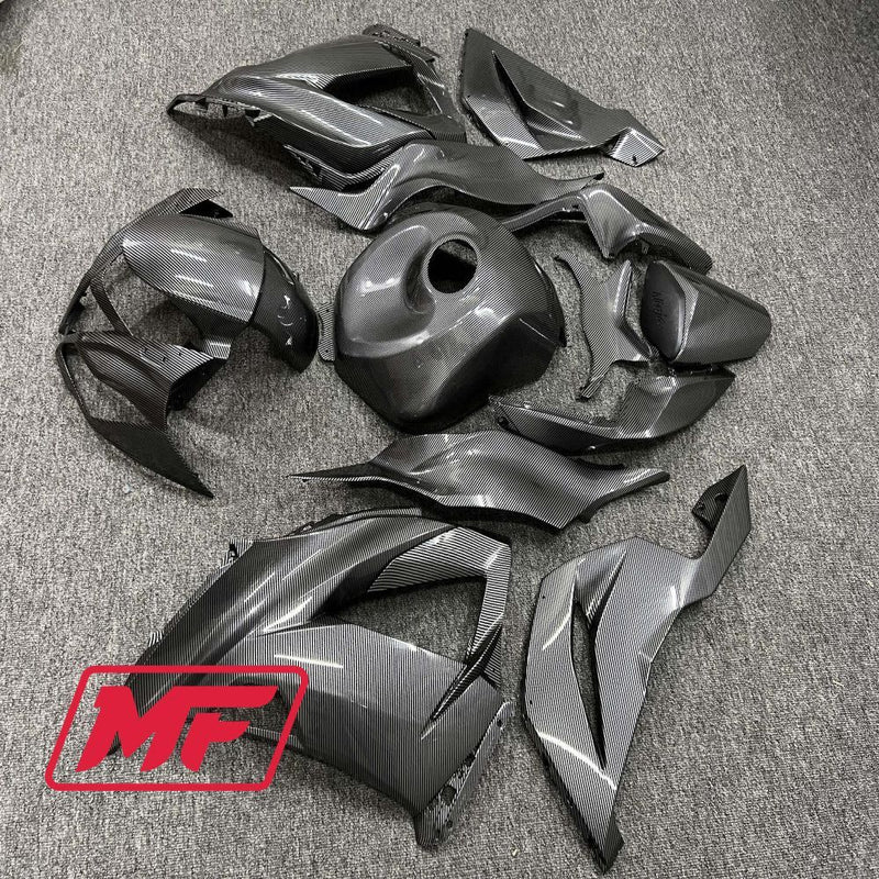 Load image into Gallery viewer, Monster Fairings Full Kit Kawasaki ZX-6R 13-18 Carbon Fiber Style + Windshield + Gas Tank Cover
