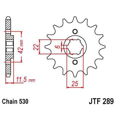 JT Sprockets Front Steel Countershaft Sprocket 15 Tooth 15T 530 Chain JTF289.15