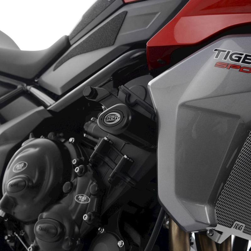 Load image into Gallery viewer, R&amp;G Racing Black Aero Style Crash Protectors For 2022-2024 Triumph Tiger 660 Sport

