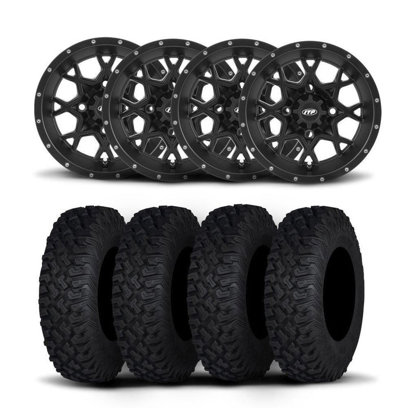 Load image into Gallery viewer, ITP Hurricane 15&quot; Matte Black Wheels And Coyote Tires [33x10R-15]
