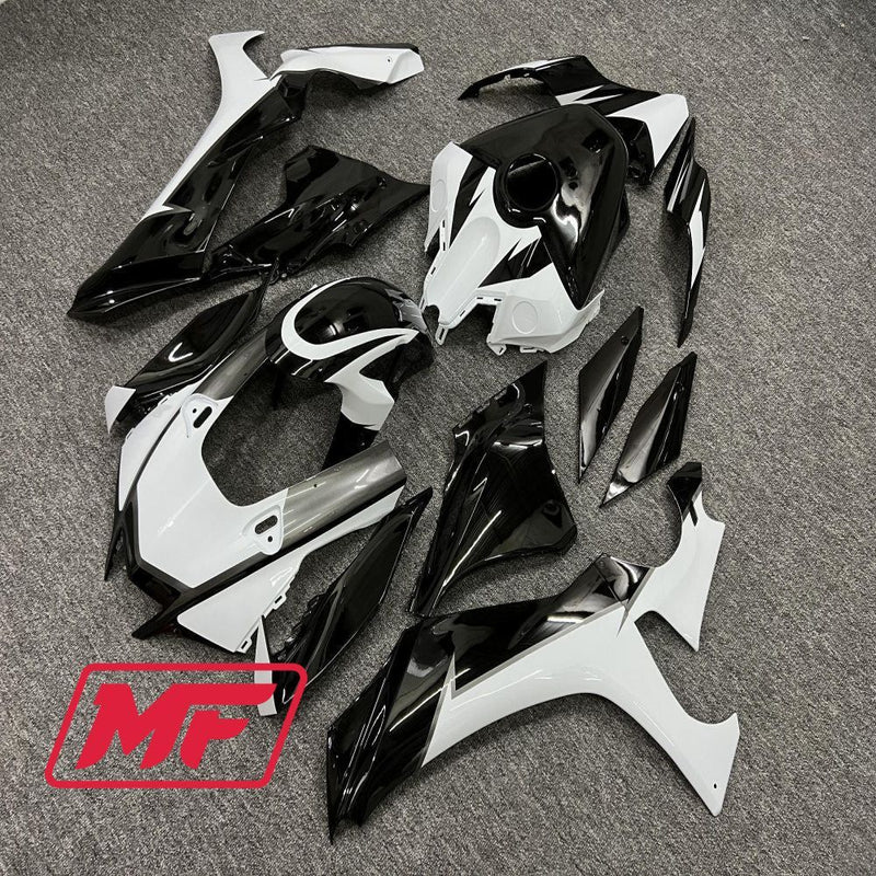 Load image into Gallery viewer, Monster Fairings Full Kit Yamaha R1 20-23 Gloss Black and White + Windshield + Gas Tank Cover
