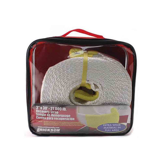Erickson 3 inch x 30 Foot Recovery Strap with Looped Ends - 27,000 lbs. Breaking Strength