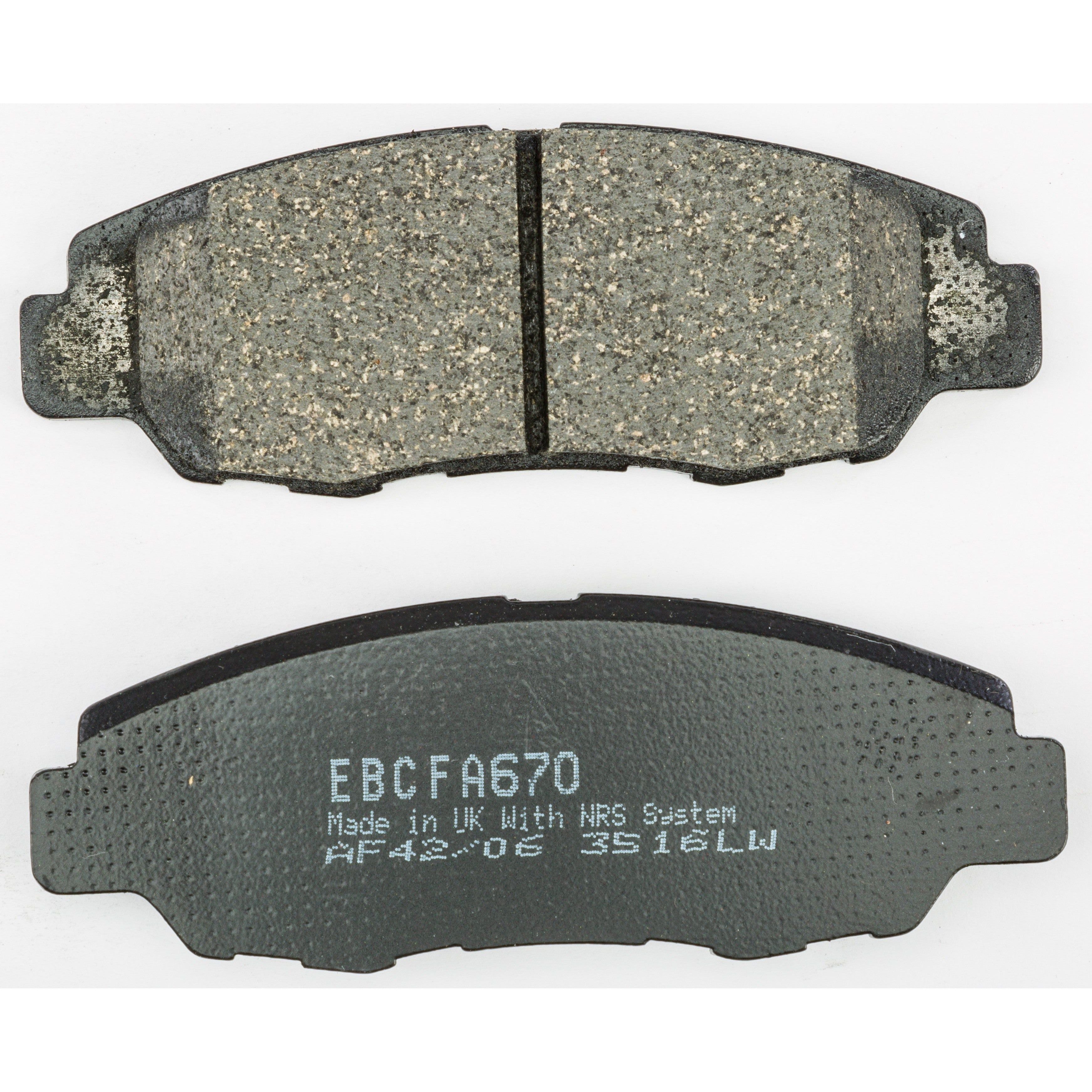 EBC 1 Pair FA Series Organic Replacement Brake Pads MPN FA670