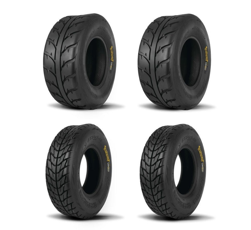 Load image into Gallery viewer, Kenda Set of Two K546/K547 Speed Racer Tires (6 Ply) [25x8-12] And Two (6 Ply) [25x10-12] Tires
