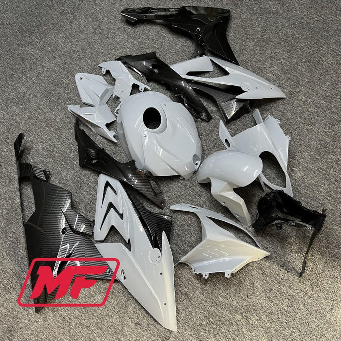 Monster Fairings Full Kit BMW S1000RR 15-16 Nardo Grey w/ Carbon Fiber Style + Windshield + Gas Tank Cover