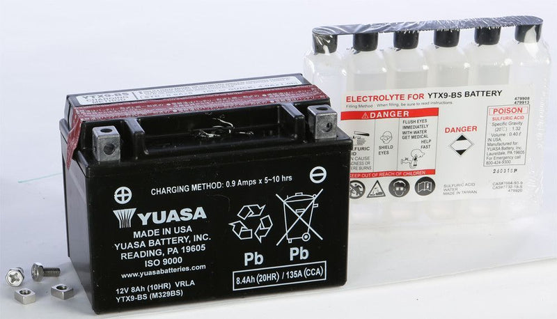 Load image into Gallery viewer, Yuasa Maintenance Free YTX9BS 12 Volt Battery YUAM329BSTWN

