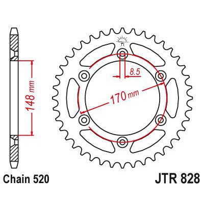 Load image into Gallery viewer, JT Sprockets Rear Steel Sprocket 42 Tooth 42T 520 Chain JTR828.42
