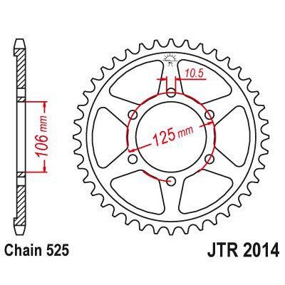 Load image into Gallery viewer, JT Sprockets Rear Steel Sprocket 47 Tooth 47T 525 Chain JTR2014.47

