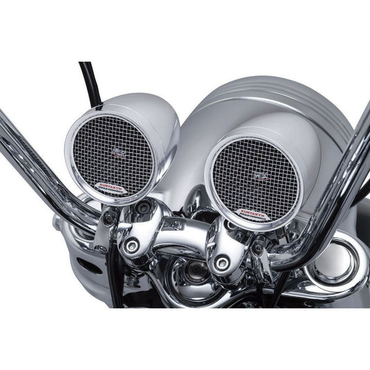 Kuryakyn Chrome Road Thunder Speaker Pods Bluetooth Controller Harley Motorcycle