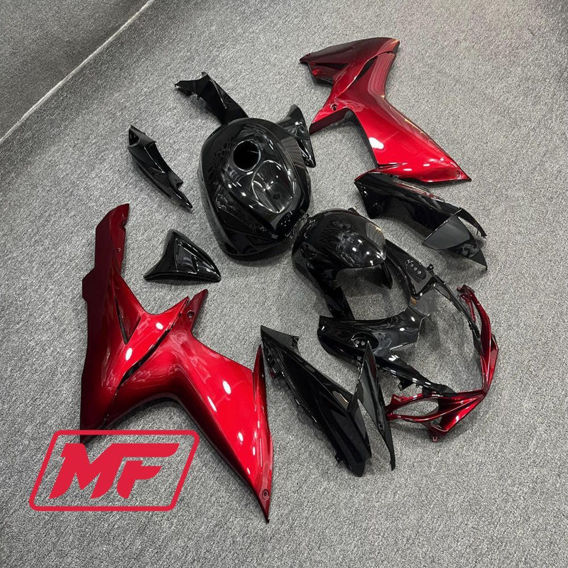 Load image into Gallery viewer, Monster Fairings Full Kit Suzuki GSXR600-750 11-22 Lava Black and Red + Windshield + Gas Tank Cover
