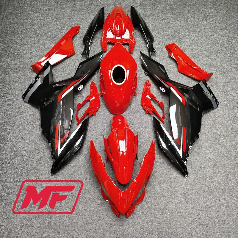 Load image into Gallery viewer, Monster Fairings Full Kit Kawasaki EX400 18-23 Gloss Red Black Silver + Windshield + Gas Tank Cover
