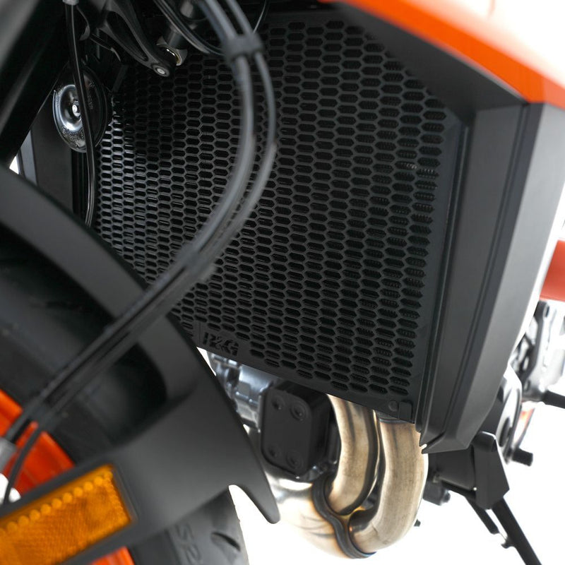 Load image into Gallery viewer, R&amp;G Racing Matt Black PRO Radiator Guard For 2024 KTM 990 Duke RAD0350PROBK
