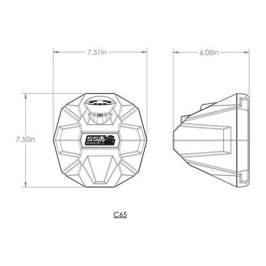 SSV Works Universal 6.5'' Cage Mounted Unloaded Speaker Pods With 1.75" Clamps