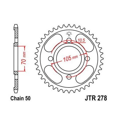 Steel Rear Sprocket 38T for Street HONDA SL350 1970