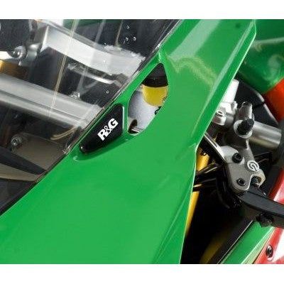 Load image into Gallery viewer, R&amp;G Racing Black Mirror Delete Blanking Plates For 2012-2015 Ducati 1199 Panigale
