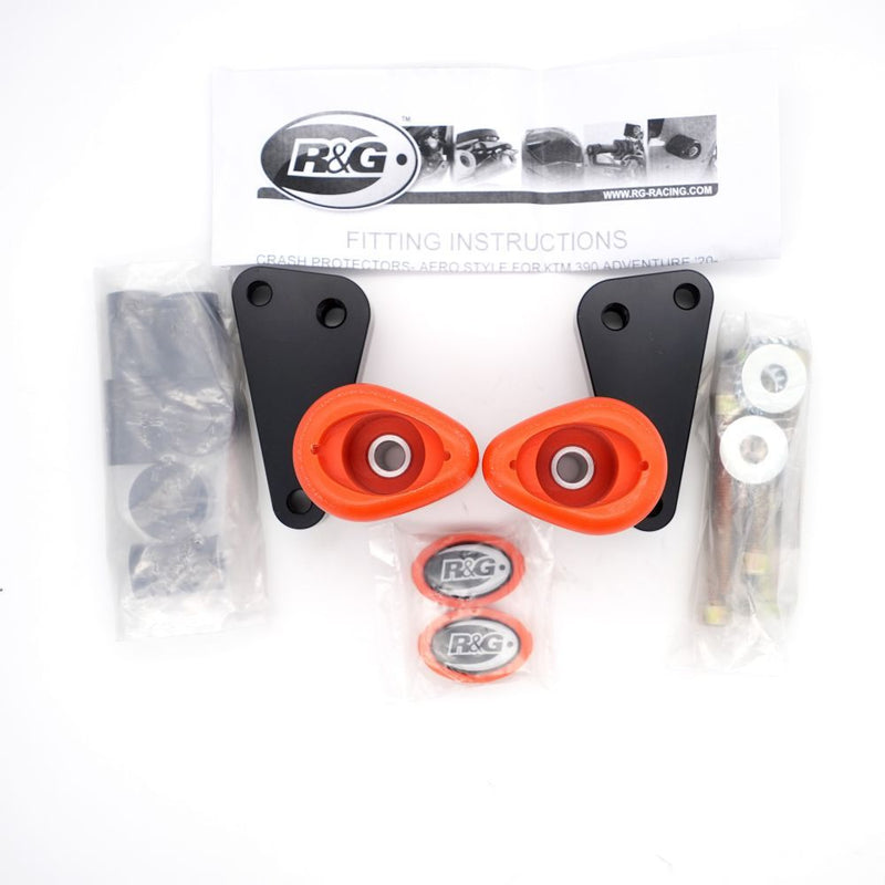Load image into Gallery viewer, R&amp;G Racing Orange Aero Style Crash Protectors For 2020-2024 KTM 390 Adventure
