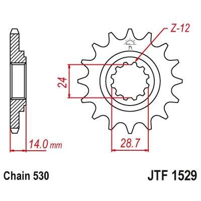JT Sprockets Front Steel Countershaft Sprocket 17 Tooth 17T 530 Chain For Kawasaki ZRX1200R 2001-2008 JTF1529.17
