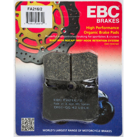 EBC 1 Pair FA Series Organic Replacement Brake Pads MPN FA216/2