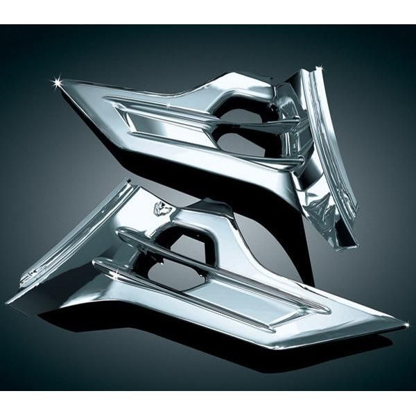 Load image into Gallery viewer, Kuryakyn Chrome Louvered Side Battery Box Accent Trim Honda Goldwing F6B 2016
