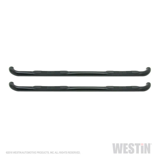 Westin E-Series 3 Inch Round Nerf Bars with Dual Step Pad - Black Powder Coated Steel fits 2000-2003 Ford F-150 SuperCab
