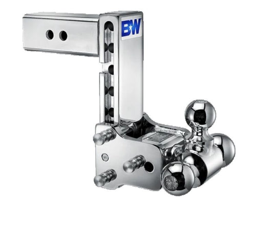 Tow & Stow Chrome Tri-Ball Ball Mount for 2-1/2" Receivers - 7" Drop, 1-7/8", 2" and 2-5/16" Hitch Balls