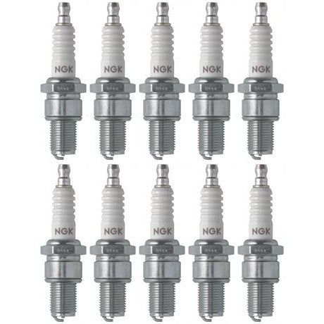 Set of 10 NGK Standard Spark Plugs for Kawasaki KX250-D 1985 Engine 250cc